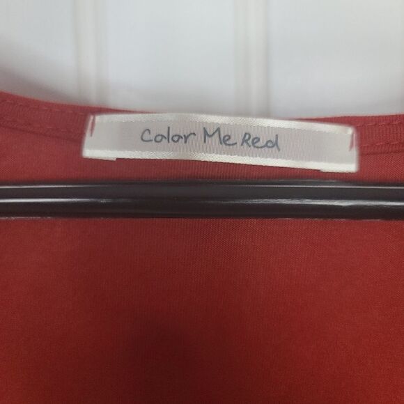 Color me Red red cotton dress NWOT SIZE L - Picture 4 of 6